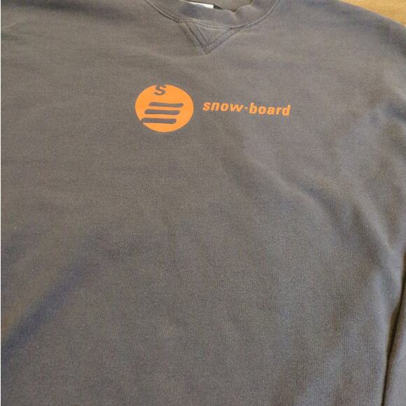 VTG Old Navy Snowboard Ski Adult XL Sweatshirt Retro Winter Sports Outdoor Gray - Picture 2 of 6